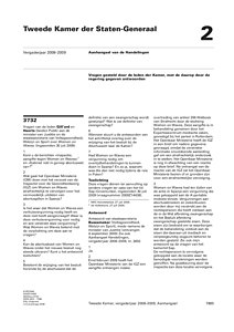 Kamervragen besluit WAZ, 7-2009