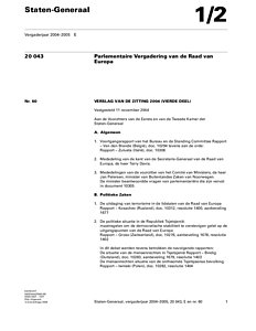 Verslag parlementaire vergadering raad van europa, 2004