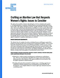 CRR: Abortion laws that respect women's rights