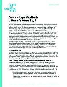 Publication center reproductive rights about human rights and abortion