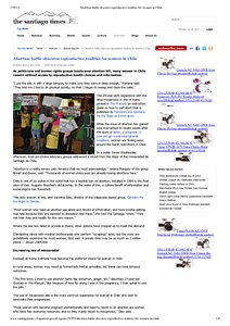 29-7-2013, Santiago Times, Abortion battle obscures reproductive realities for women in Chile