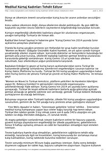 Medikal Kürtaj Kadınları Tehdit Ediyor