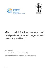 ICM-FIGO statement misoprostol for treatment PPH