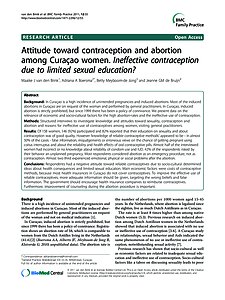 Attitude toward Contraception and Abortion among Curacao women. 
