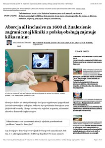  Znalezienie kliniki aborcyjnej poza granicami Polski zajmuje kilka minut