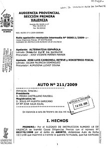 Valencia court papers