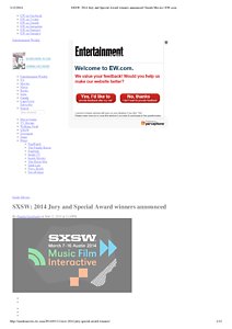 SXSW_ 2014 Jury and Special Award winners announced _ Inside Movies 
