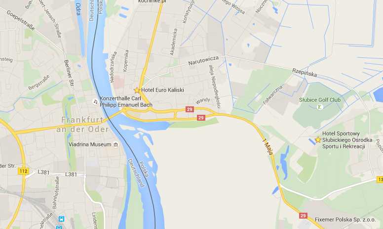 Slubice map
