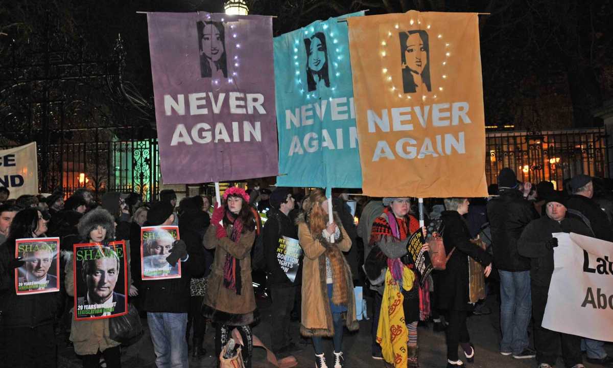  Protests in Dublin demanding the legislation of abortion after the death of Savita Halappanavar. Photograph: Clodagh Kilcoyne/Rex