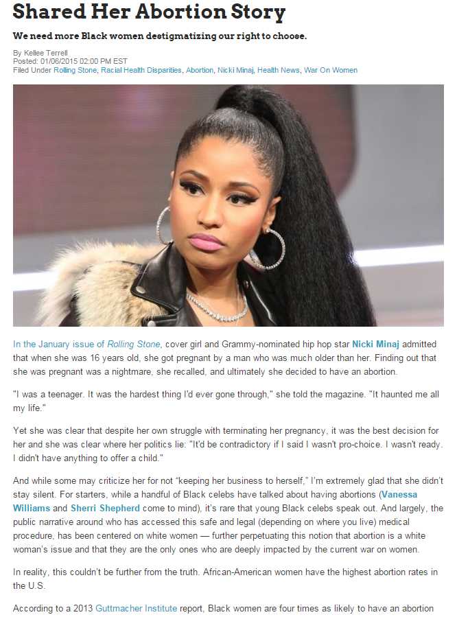 Nicki Minaj Shared Her Abortion Story