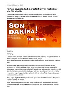 Kürtajı savunan kadın örgütü Suriyeli mülteciler 