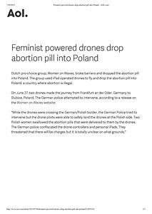Feminist powered drones drop abortion pill into Poland - AOL.pdf