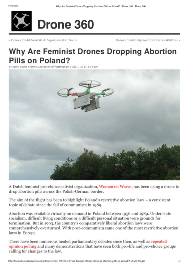 Why Are Feminist Drones Dropping Abortion Pills on Poland_ Drone 360