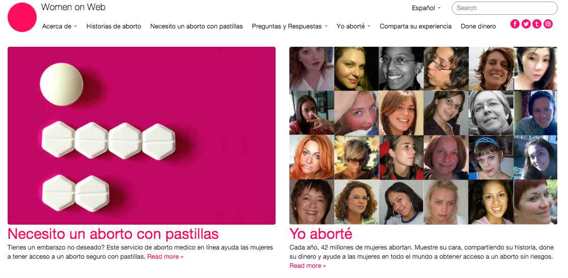 Women on web homepage