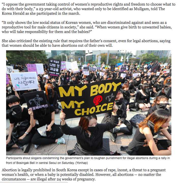 abortion rights protest South Korea