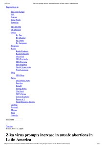 Zika virus prompts increase in unsafe abortions in Latin America _ SBS Dateline