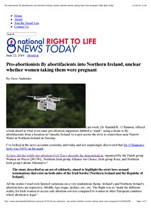Pro-abortionists fly abortifacients into Northern Ireland, unclear whether women taking them were pregnant | NRL News Today.pdf