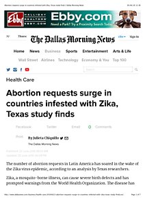 Abortion requests surge in countries infested with Zika, Texas study finds | Dallas Morning News.pdf