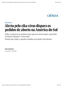 Alerta pelo zika vírus dispara os pedidos de aborto na América do Sul | Ciência | EL PAÍS Brasil.pdf