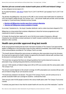 Abortion pill now covered under student health plans at UPEI and Holland College - Prince Edward Island - CBC News.pdf