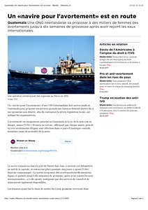 Guatemala: Un «navire pour l'avortement» est en route - 24 Heures