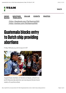 Guatemala blocks entry to Dutch ship providing abortions | News | The Team 92.1 FM.pdf