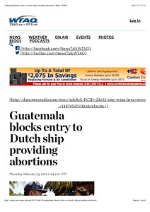 Guatemala blocks entry to Dutch ship providing abortions | News | WTAQ.pdf