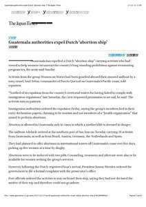 Guatemala authorities expel Dutch 'abortion ship' | The Japan Times.pdf