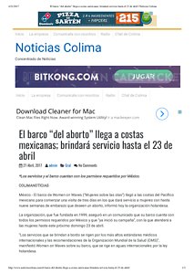 Noticias Colima El barco “del aborto” llega a costas mexicanas