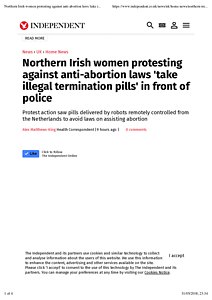 Northern Irish women protesting against anti-abortion laws 'take illegal termination pills' in front of police | The Independent.pdf