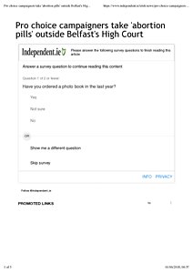 Pro choice campaigners take 'abortion pills' outside Belfast's High Court - Independent.ie.pdf