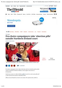 Pro-choice campaigners take ‘abortion pills’ outside Northern Ireland court | HeraldScotland.pdf