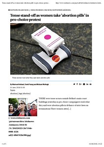 Tense stand-off as women take 'abortion pills' in pro-choice protest - The Irish News.pdf