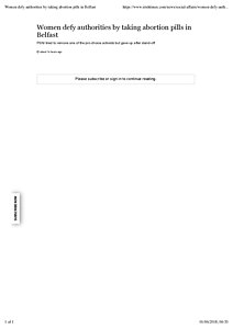 Women defy authorities by taking abortion pills in Belfast.pdf