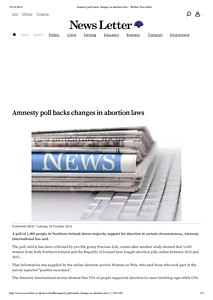 Amnesty poll backs changes in abortion laws - Belfast Newsletter2016.pdf