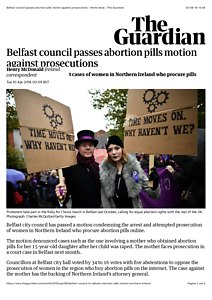 Belfast council passes abortion pills motion against prosecutions | World news | The Guardian.pdf