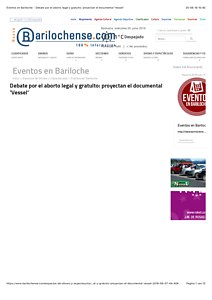 Eventos en Bariloche - Debate por el aborto legal y gratuito: proyectan el documental 'Vessel'.pdf