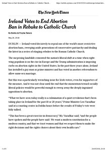 Ireland Votes to End Abortion Ban in Rebuke to Catholic Church - The New York Times.pdf