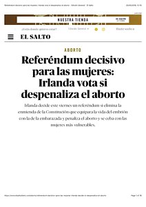 Referéndum decisivo para las mujeres: Irlanda vota si despenaliza el aborto - Edición General - El Salto.pdf