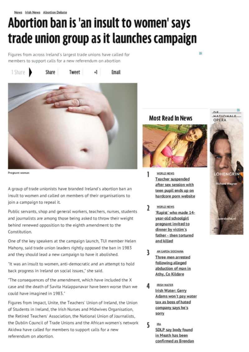 Abortion Ban Is An Insult To Women Says Trade Union Group As It