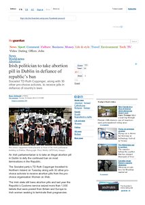Irish politician to take abortion pill in Dublin in defiance of republic’s ban _ World news _ The Guardian.pdf