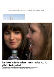 Pro-choice activists and one senator swallow abortion pills in Dublin protest - IrishCentral.pdf