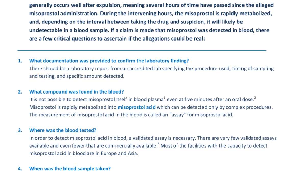 Can Misoprostol Be Detected In Blood Test